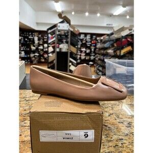 Journee Collection Women's Zimia Tan Square Toe Slip On Ballet Flats Size 6M